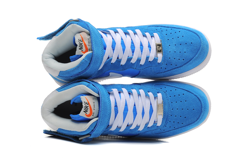 nike air force haute 2013 chaussures des hommes de fourrure blanc bleu (4)